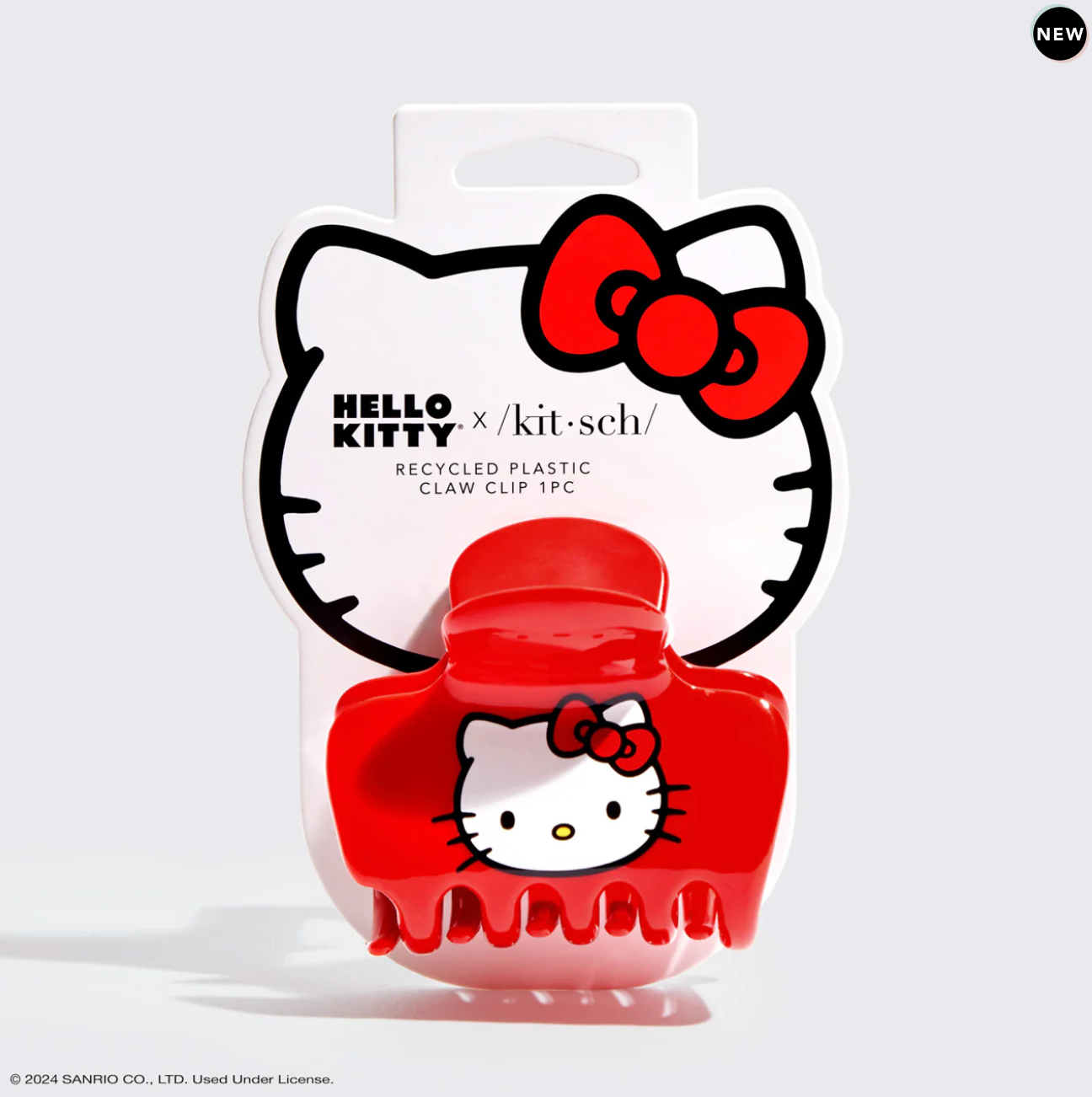 Hello Kitty x Kitsch Recycled Plastic Puffy Claw Clip 1pc - Hello Kitty Face