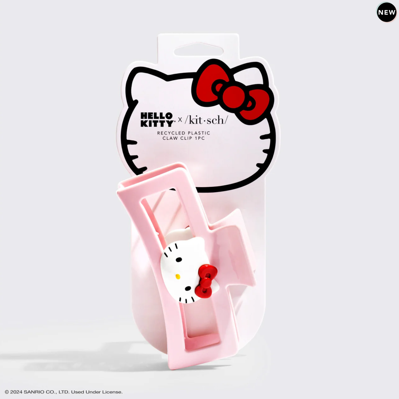 Hello Kitty x Kitsch Recycled Plastic Jumbo Open Shape Claw Clip 1pc - Hello Kitty Face