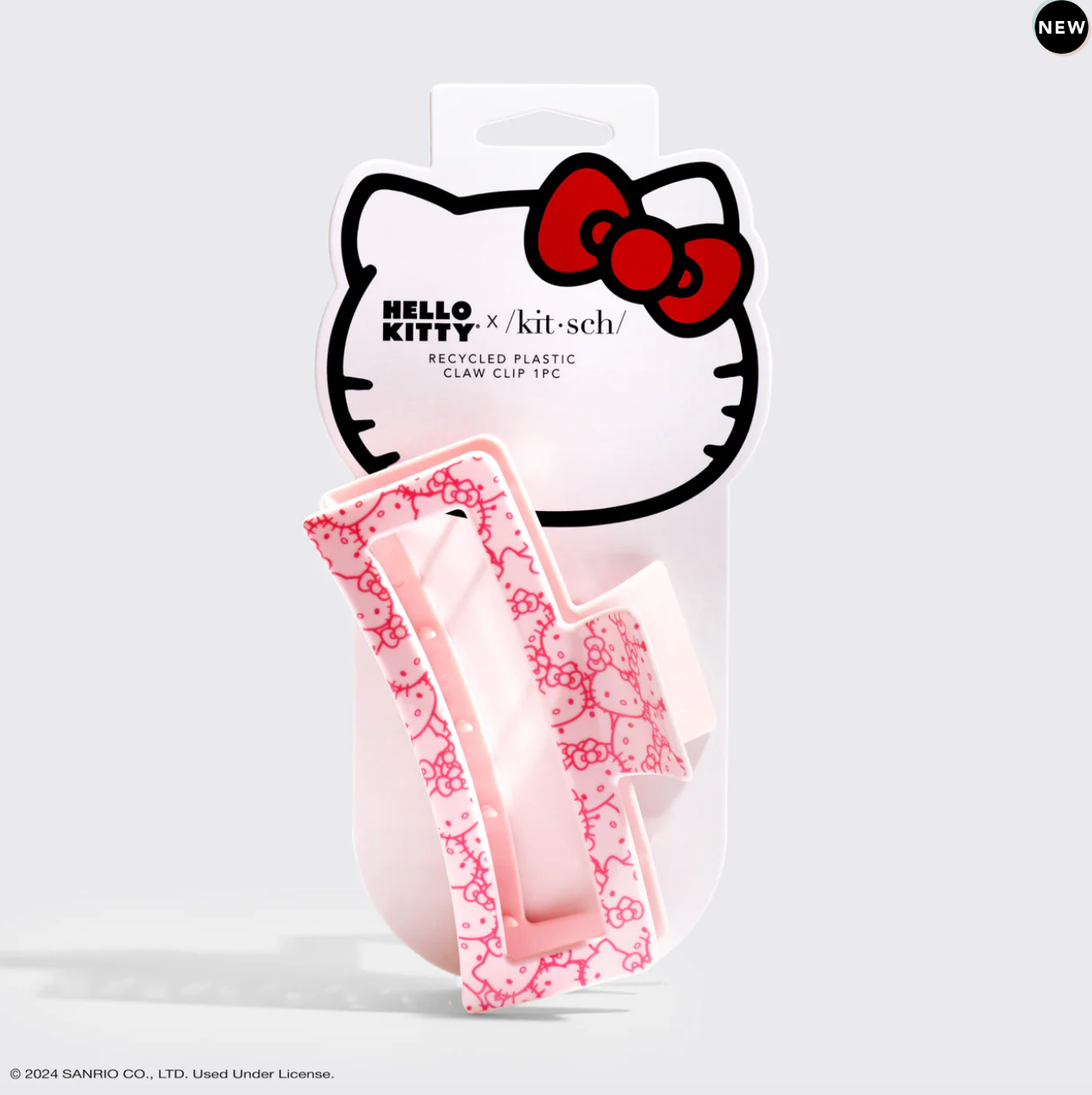 Hello Kitty x Kitsch Recycled Plastic Jumbo Open Shape Claw Clip 1pc - Pink Hello Kitty Faces