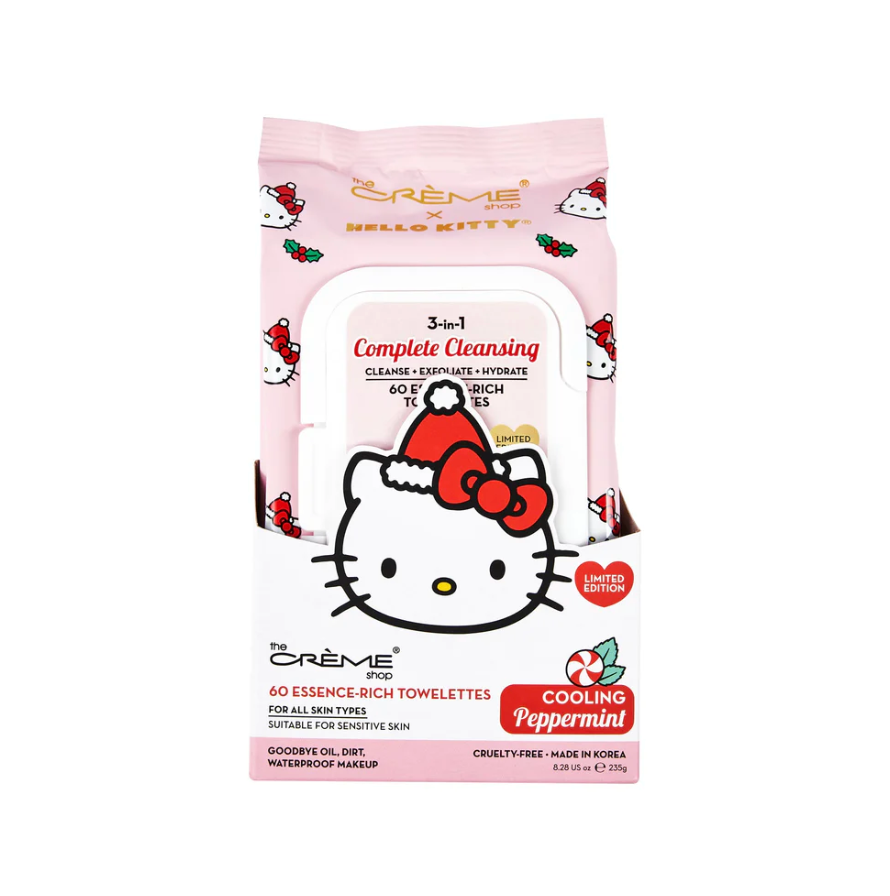 Hello Kitty 3-IN-1 Complete Cleansing Essence-Rich Towelettes - Cooling Peppermint