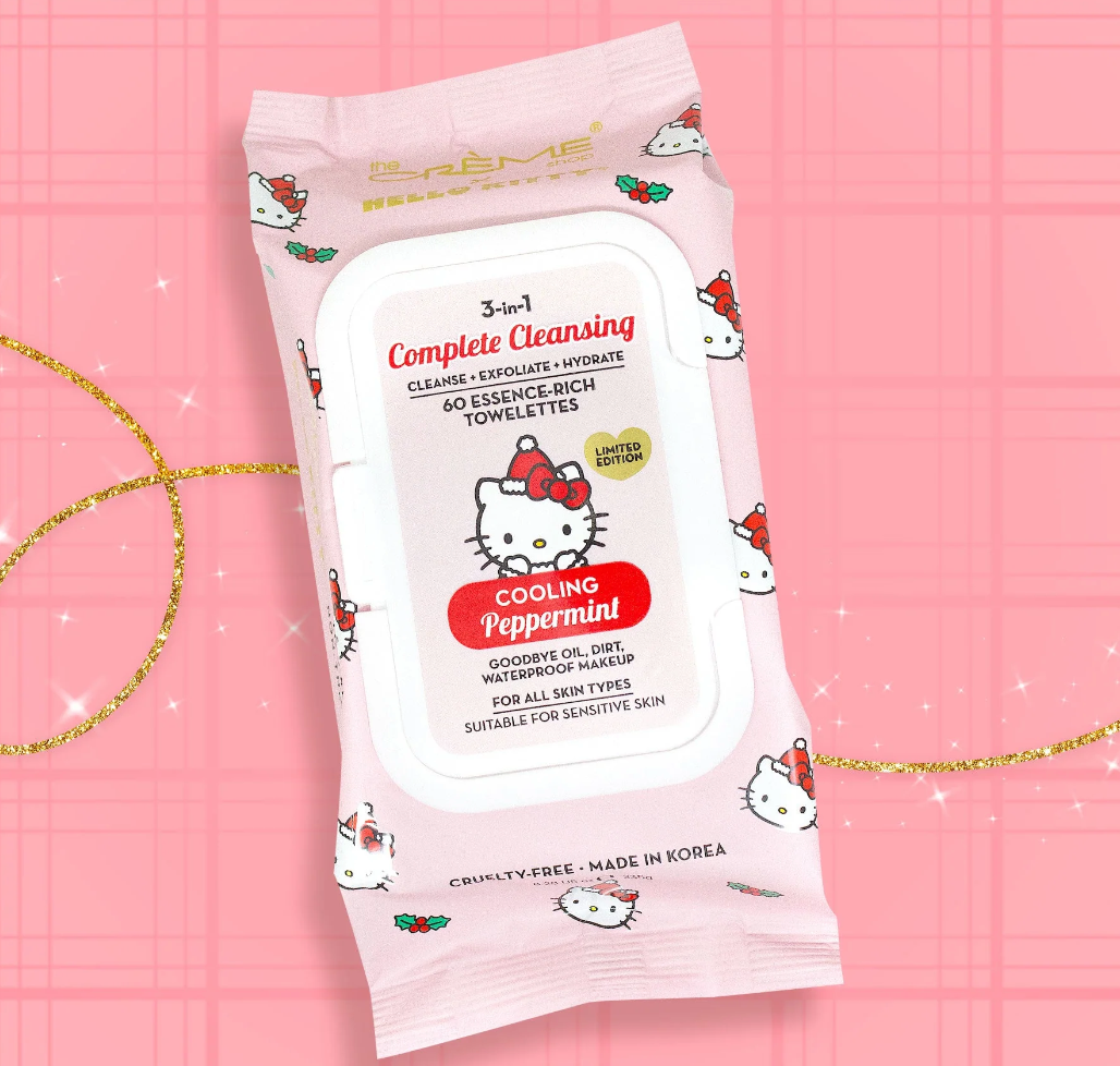 Hello Kitty 3-IN-1 Complete Cleansing Essence-Rich Towelettes - Cooling Peppermint