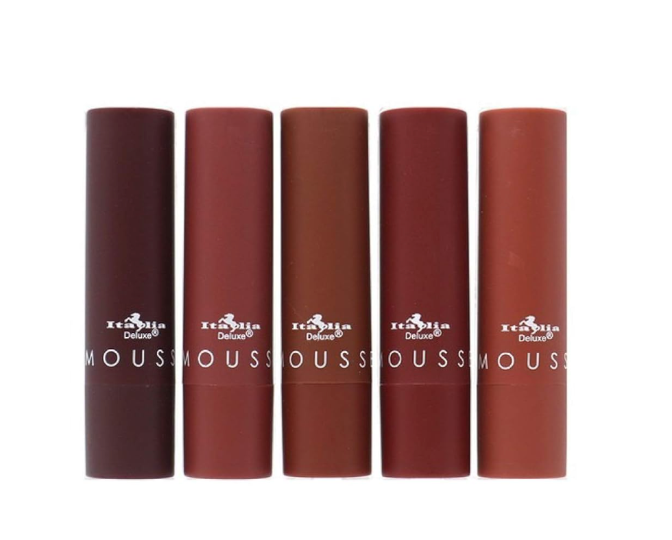 Italia Deluxe Top Five 5-PCS Mousse Matte Lipstick Set - Chola Browns