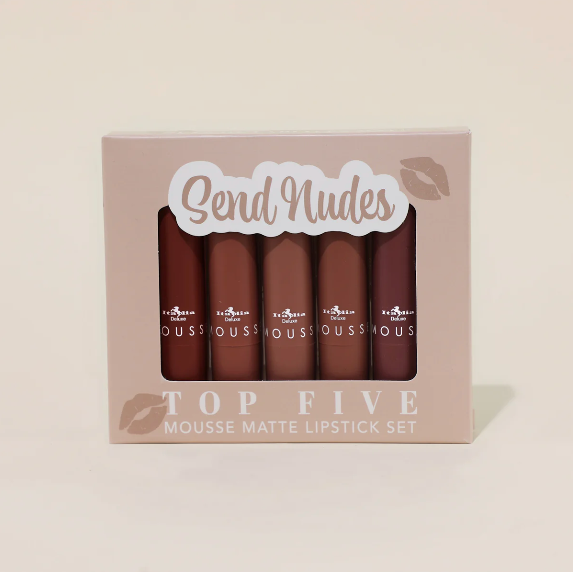 Italia Deluxe Top Five 5-PCS Mousse Matte Lipstick Set - Send Nudes