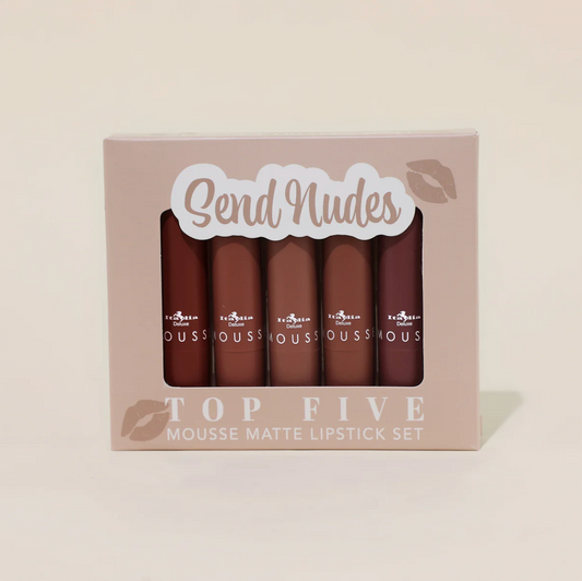 Italia Deluxe Top Five 5-PCS Mousse Matte Lipstick Set - Send Nudes